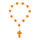 Drewniany różaniec bransoletka dziesiątka pomarańczowy
