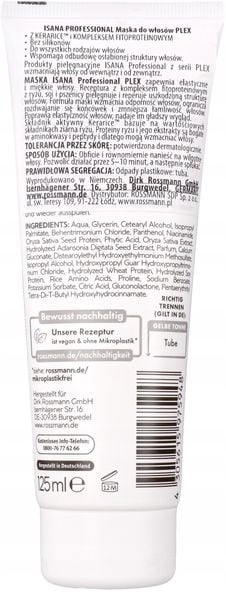 ISANA PROFESSIONAL PLEX MASKA DO WŁOSÓW 125 ML zdjęcie 2