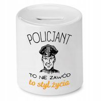 Skarbonka Dla Policjanta To Styl Życia Prezent Z Nadrukiem Ze Zdjęciem