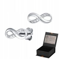 Srebrne kolczyki nieskończoność z cyrkoniami próba 925 PREZENT