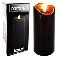 CORTINA ŚWIECA LED MAŁA CZARNA 1/20/WAX fi 5/12,5cm