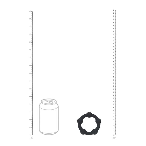 Beaded Silicone Cockring - L - 45Mm - Black zdjęcie 4