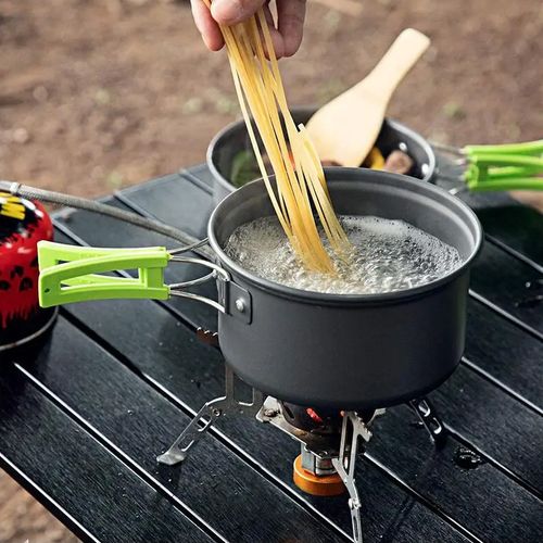 Zestaw Garnków Naczyń Turystycznych Na Kemping Zg4-02 Zielony na Arena.pl