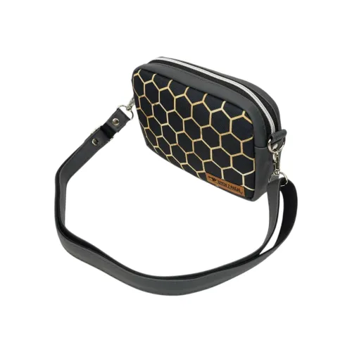 Mini Torebka Box z Ekoskóry ze Złotym Wzorem Plastra Miodu na Arena.pl