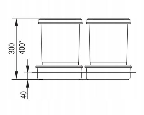 Pojemnik na odpady PRAKTIKO 60 podwójny (2x15l) tworzywo sztuczne na Arena.pl