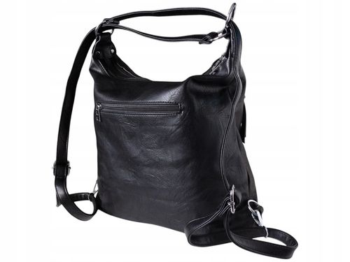 Torebka Damska Torebko-Plecak Miejska Listonoszka Czarny Styl Duży na Arena.pl