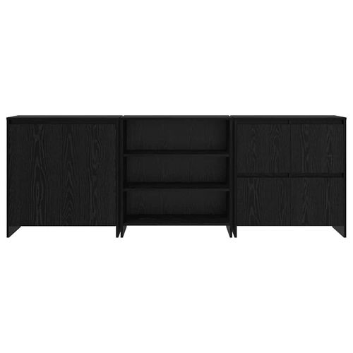 Bufet 3 pcs Czarny dąb 70 x 41 x 75 cm Materiał drewnopochodny na Arena.pl