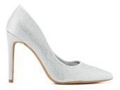 Srebrne szpilki damskie błyszczące 38