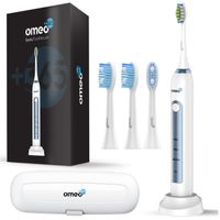 Szczoteczka Soniczna Elektryczna Do Zębów OMEO +365 Classic Biała Zestaw