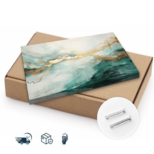 Obraz Do Salonu Abstrakcja Zielony Marmur Styl Glamour 30cm x 20cm na Arena.pl