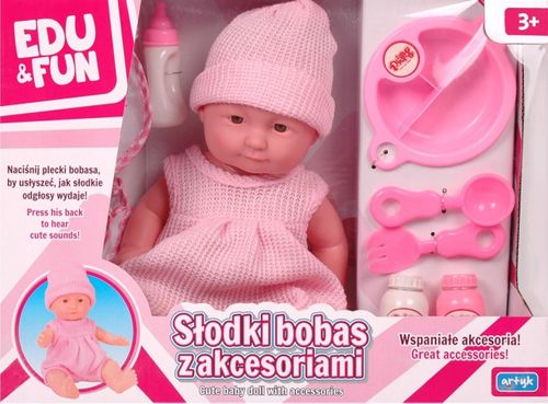 ARTYK EDU&FUN LALKA SŁODKI BOBAS MÓWI +AKCESOR na Arena.pl