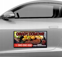 Magnes na samochód reklama magnetyczna 60x30 cm OBIADY DOMOWE