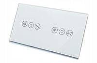 PANEL SZKLANY DOTYKOWY 2 x WŁĄCZNIK ROLET BIAŁY