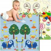 MATA PIANKOWA DWUSTRONNA EDUKACYJNA DLA DZIECI DO ZABAWY DLA DZIECI 200X180