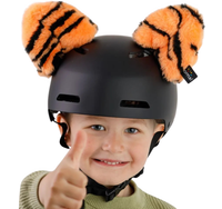 USZY TYGRYSA ozdoba na kask rowerowy na motor rower hulajnogę narty rzepy
