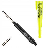 OŁÓWEK BUDOWLANY STOLARSKI ZNACZNIK Z TEMPERÓWKĄ ZMIENNE WKŁADY PROFI LYRA