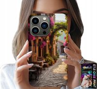 ETUI DO IPHONE 15 PRO - MALOWNICZA ULICZKA Z KAWIARNIĄ + SZKŁO