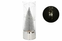 lampion szklany 10LED 9x20cm CHOINKA