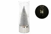 lampion szklany 10LED 9x20cm CHOINKA