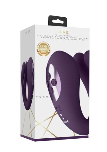 Yoko   Triple Action Vibrator Dual Prongs with Clitoral Pulse Wave na Arena.pl