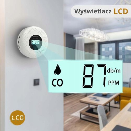 Czujnik detektor czadu i dymu tlenku węgla CO lcd na Arena.pl