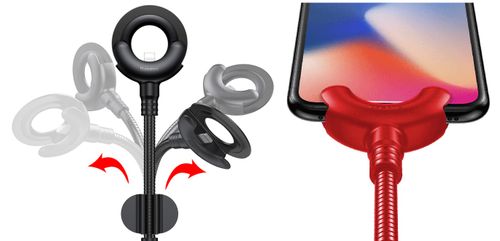 Uchwyt samochodowy kabel 2w1 Iphone Baseus O-type czerwony na Arena.pl