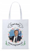 Donald Tusk Platforma Torba Eco Biała Shopper Z Nadrukiem Ze Zdjęciem