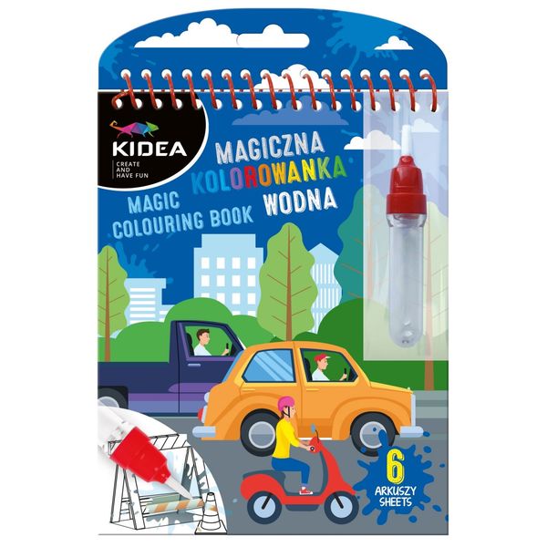 MAGICZNA WIELORAZOWA KOLOROWANKA WODNA POJAZDY KIDEA zdjęcie 1