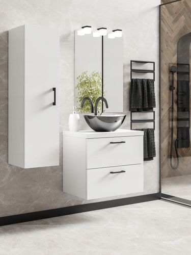 ZESTAW MEBLI ŁAZIENKOWYCH LUNA 60 szafka umywalka słupek w. (W2) + EC na Arena.pl