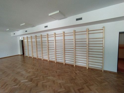 Drabinka gimnastyczna drewniana z drążkiem UNDERFIT 195 x 80 cm na Arena.pl