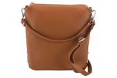 Mała torebka listonoszka skórzana - Brązowa jasna