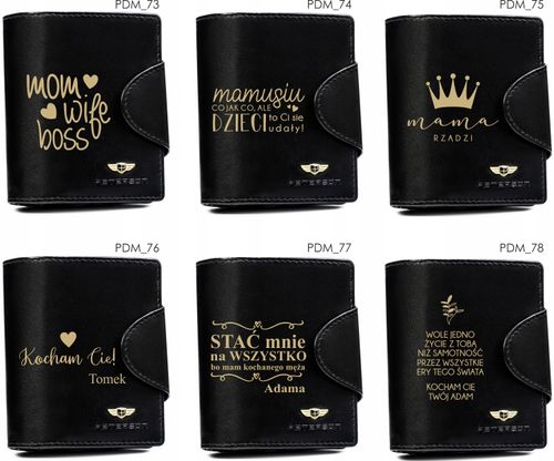 Portfel skórzany zcarny prezent DLA BABCI z GRAWEREM na Arena.pl