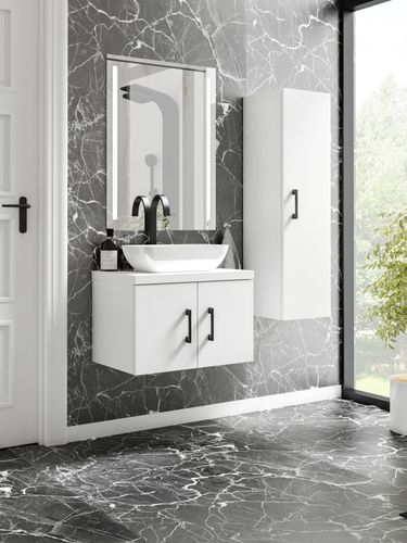 Szafka łazienkowa wisząca MARKUS 60 biała z umywalką Lara (W2) na Arena.pl