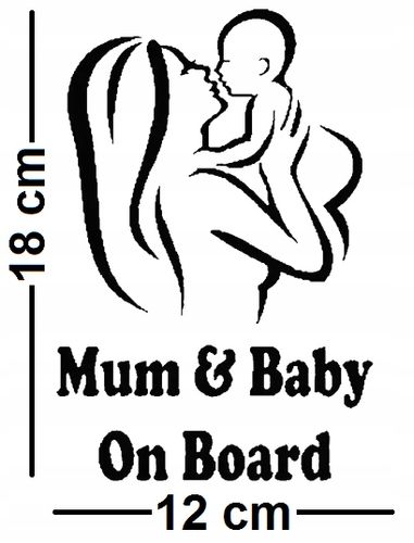 Wlepka Mum & Baby on Board Dziecko w Aucie Hit Mama i Dzieciak w Pojeździe na Arena.pl