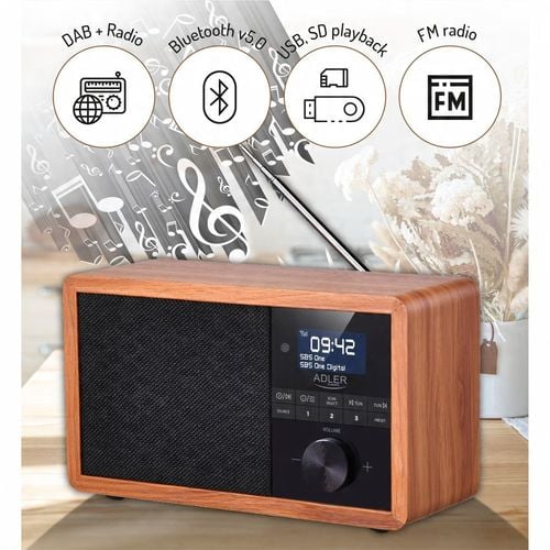 DREWNIANE RADIO RETRO DAB+ BLUETOOTH USB SD PILOT na Arena.pl