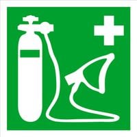 Tabliczka ewakuacyjna grawerowana 10x10 cm Resuscytator tlenowy