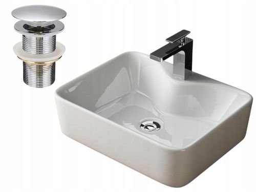 Korek Umywalkowy BEZ Przelewu Automatyczny "Klik Klak" Srebrny chrom połysk na Arena.pl