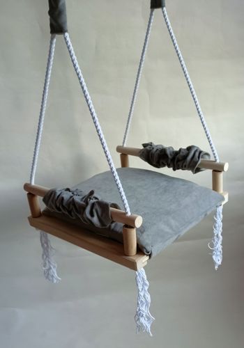 Huśtawka siedzisko biał dla dzieci SZARA DOM OGRÓD na Arena.pl