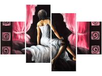 140CM 70 OBRAZ PIĘKNA DZIEWCZYNA CZERWIENI ŚCIENNY