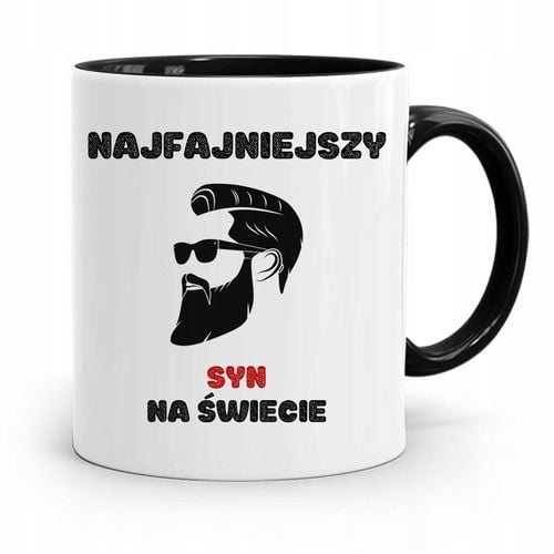 Kubek Czarny Prezent Dla Syna Najfajniejszy Syn Z Nadrukiem Ze Zdjęciem na Arena.pl