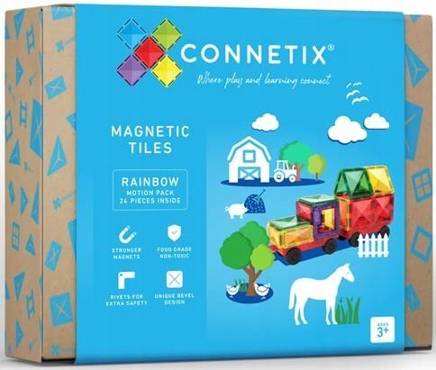 Connetix: klocki magnetyczne Motion Pack 24 pociąg magnetyczny pojazd na Arena.pl