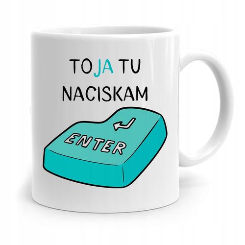 Kubek Informatyka Programisty Ja Tu Naciskam Enter Z Nadrukiem Ze Zdjęciem na Arena.pl