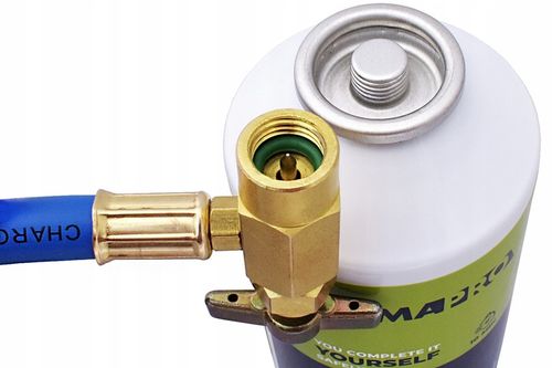 ZESTAW DO NAPEŁNIANIA KLIMATYZACJI AUT GAZ CZYNNIK CHŁODNICZY R134a + WĘŻYK na Arena.pl