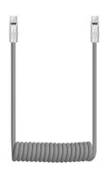 Kabel Newell USB-C - USB-C 100 W, 1,5 m, silikonowy, spiralny, szary