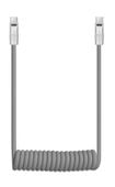 Kabel Newell USB-C - USB-C 100 W, 1,5 m, silikonowy, spiralny, szary