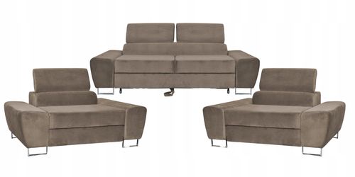 Zestaw mebli wypoczynkowych salonu Bosso Sofa 2os fotele brąz Family Meble na Arena.pl