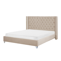 Łóżko welurowe 180 x 200 cm beżowe LUBBON