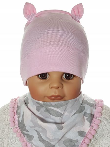 KOMPLET CZAPKA + CHUSTKA Z POMPONIKAMI CZAPECZKA + CHUSTECZKA 3-12 M-C 4WZ zdjęcie 4