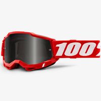 GOGLE 100% ACCURI 2 KOLOR CZERW./BIAŁY SZYBA PRZEŹROCZYSTA PODWÓJNA ENDURO
