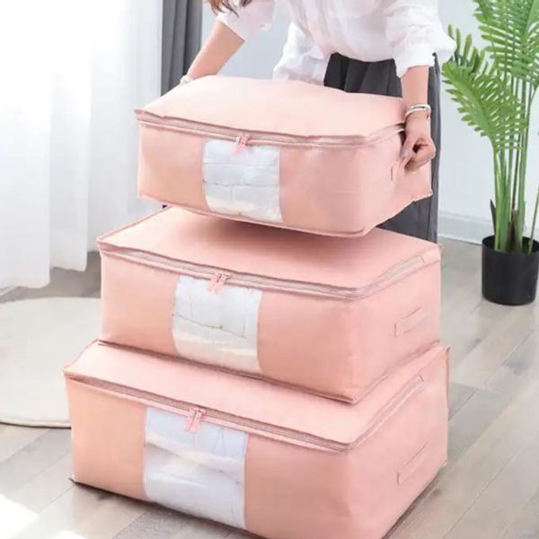 Pokrowiec Na Pościel Pod Łóżko Pojemnik Na Ubrania Torba Miękki Różowy L zdjęcie 7